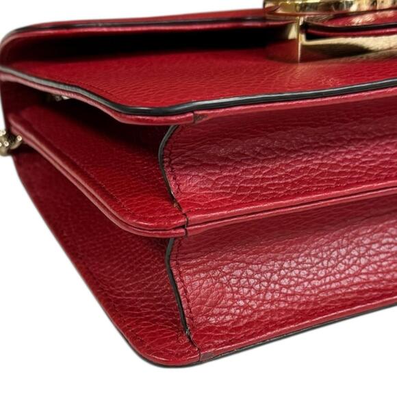 GUCCI Red Leather Shoulder Bag - Picture 9 of 10